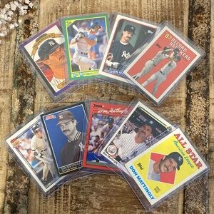 Lot of 9 Vintage 80s-90s Don Mattingly Baseball Cards Yankees
